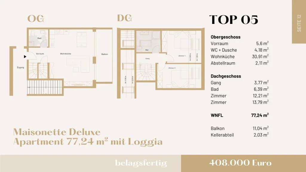 3-Zimmer-Wohnung kaufen in Mödling – 77,24 m², € 408.000 – Bild 17 von 24