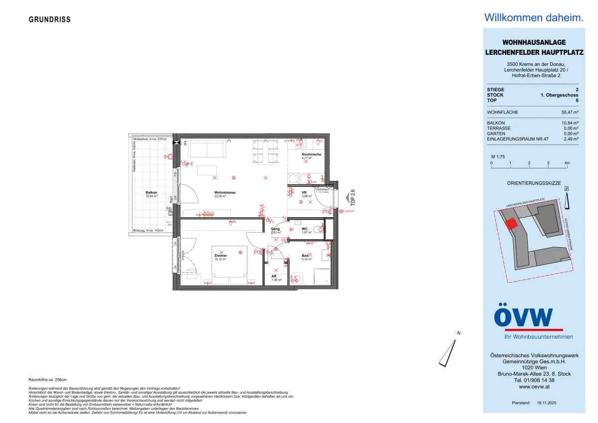 2-Zimmer-Wohnung mieten in Krems an der Donau – 58,3 m², € 781