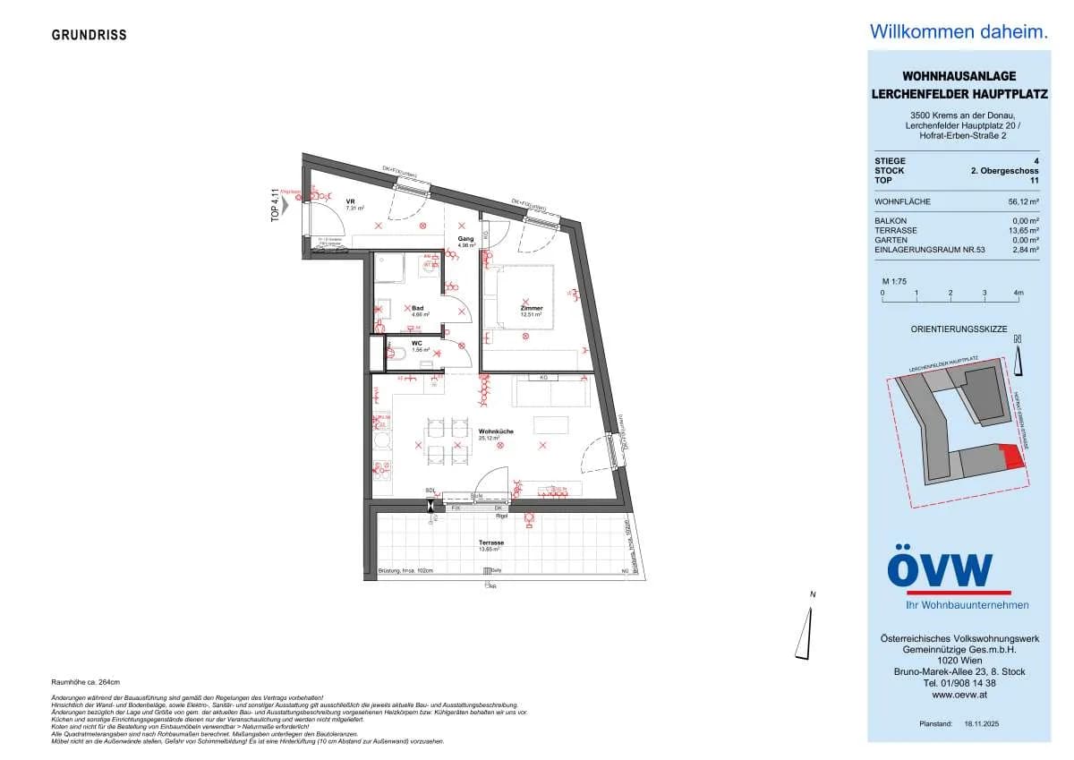 2-Zimmer-Wohnung mieten in Krems an der Donau – 56,12 m², € 869