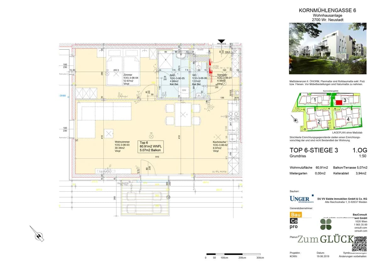 2-Zimmer-Wohnung mieten in Wiener Neustadt – 60,91 m², € 780 – Bild 12 von 12
