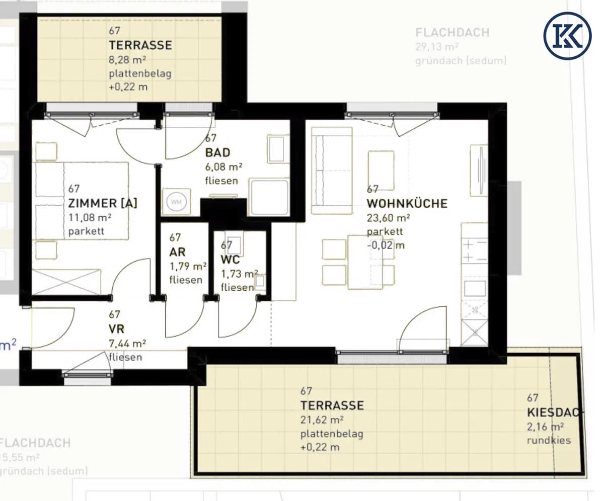 2-Zimmer-Wohnung kaufen in Wien – 51,72 m², € 383.500 – Bild 30 von 33
