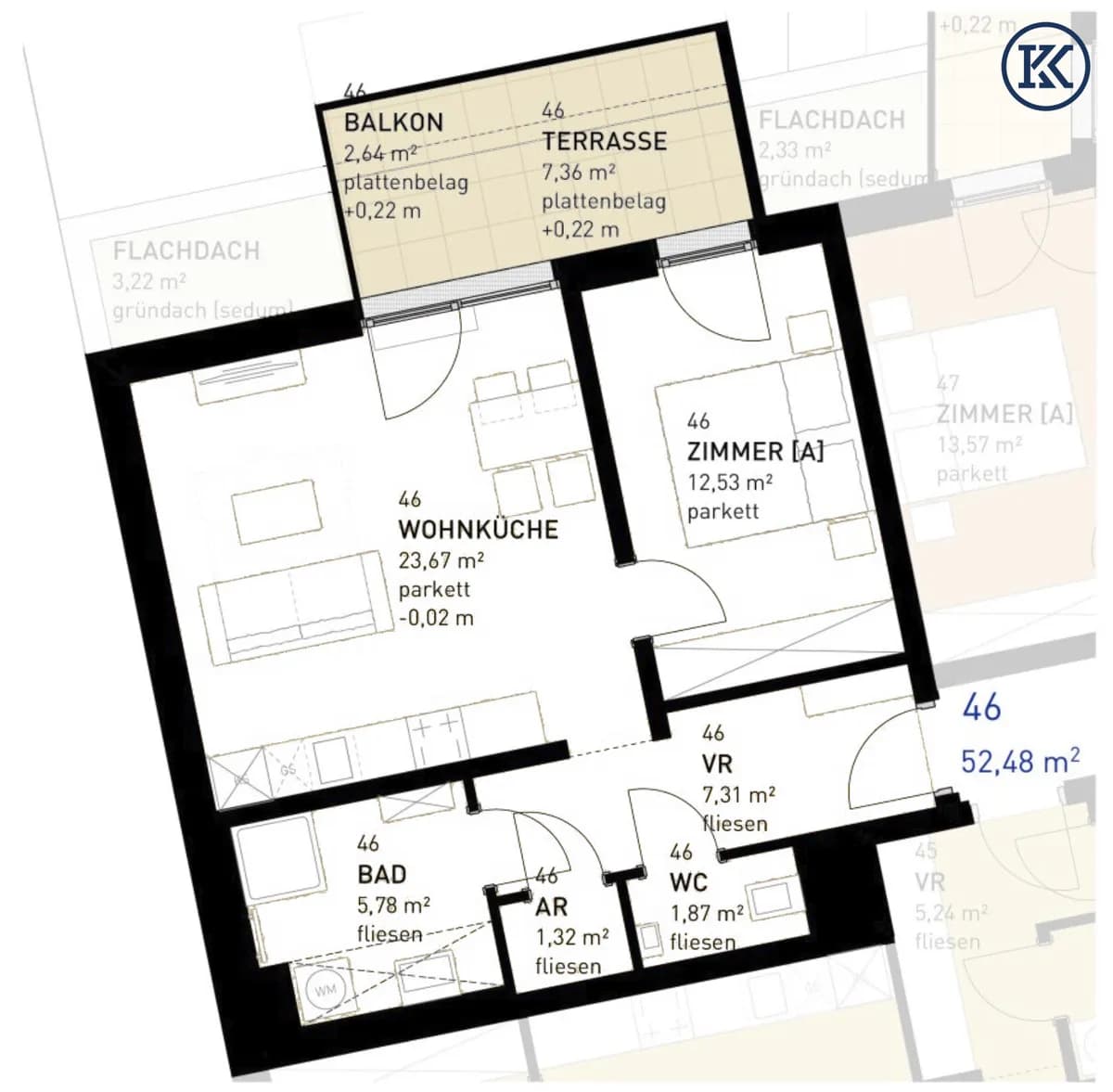 2-Zimmer-Wohnung kaufen in Wien – 52,48 m², € 329.500 – Bild 17 von 20