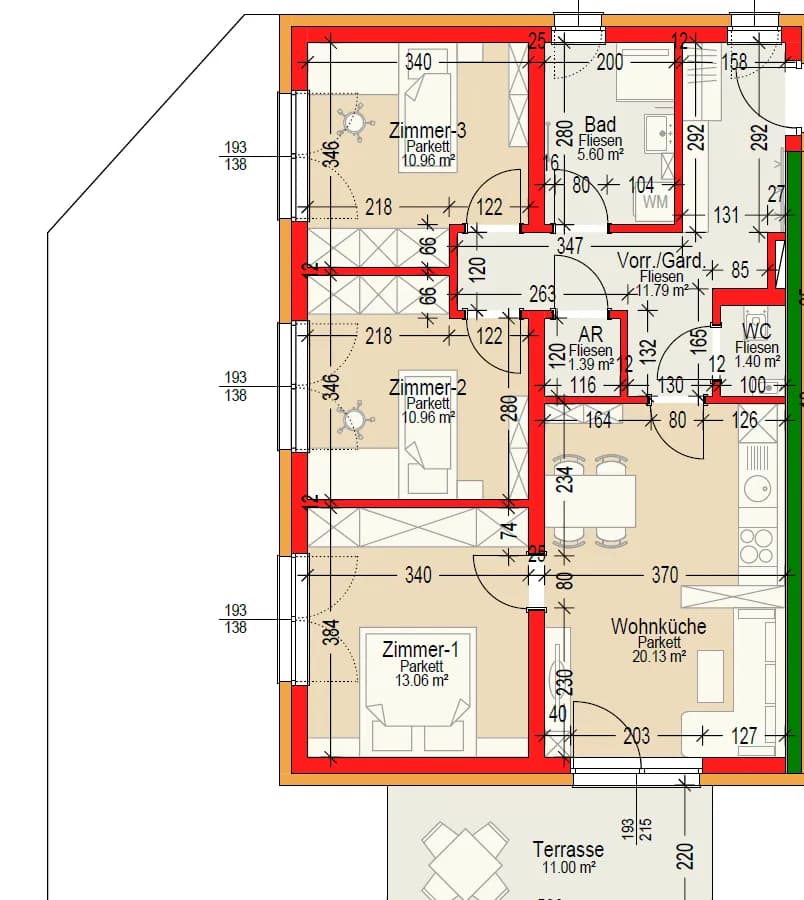 4-Zimmer-Wohnung mieten in Deutschlandsberg – 75 m², € 1.298 – Bild 3 von 16