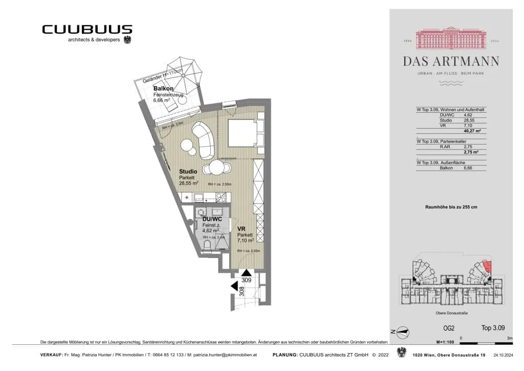 1-Zimmer-Wohnung mieten in Wien – 40 m², € 1.686 – Bild 16 von 16