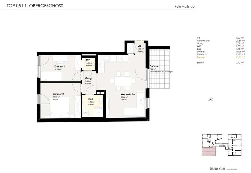 3-Zimmer-Wohnung kaufen in Baden – 61,51 m², € 399.000 – Bild 12 von 12