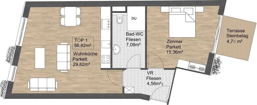 2-Zimmer-Wohnung kaufen in Wien – 56,82 m², € 418.064 – Bild 11 von 11
