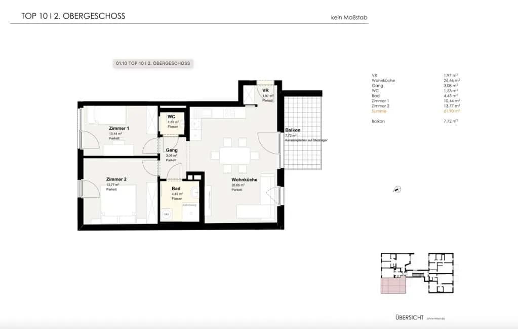 3-Zimmer-Wohnung kaufen in Baden – 61,9 m², € 429.000 – Bild 11 von 11