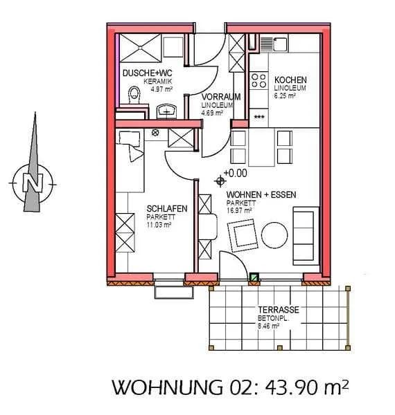2-Zimmer-Wohnung mieten in Liezen – 43,91 m², € 437 – Bild 3 von 3