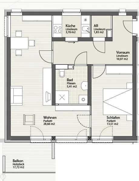 2-Zimmer-Wohnung mieten in Deutschlandsberg – 64,14 m², € 981 – Bild 2 von 2