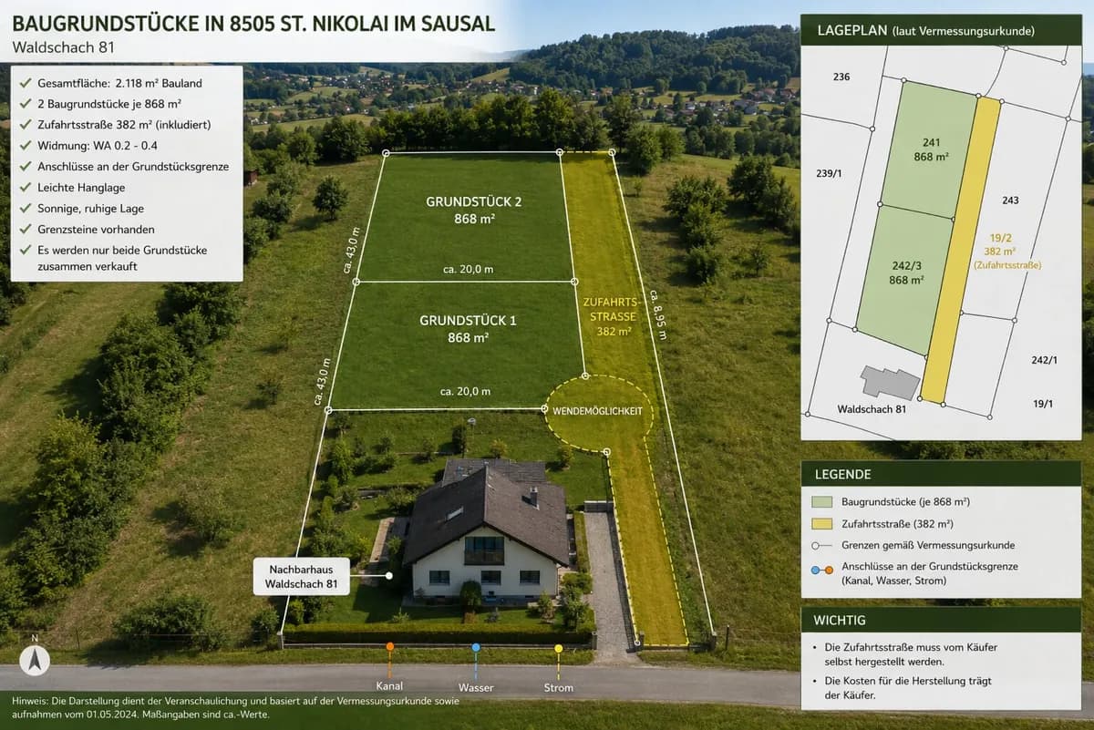 Grundstück kaufen in Leibnitz – 2 118 m², € 49.000
