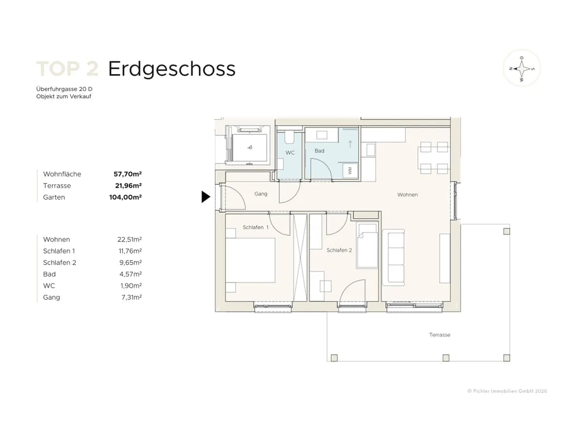 3-Zimmer-Wohnung kaufen in Graz – 57,67 m², € 399.999 – Bild 2 von 7