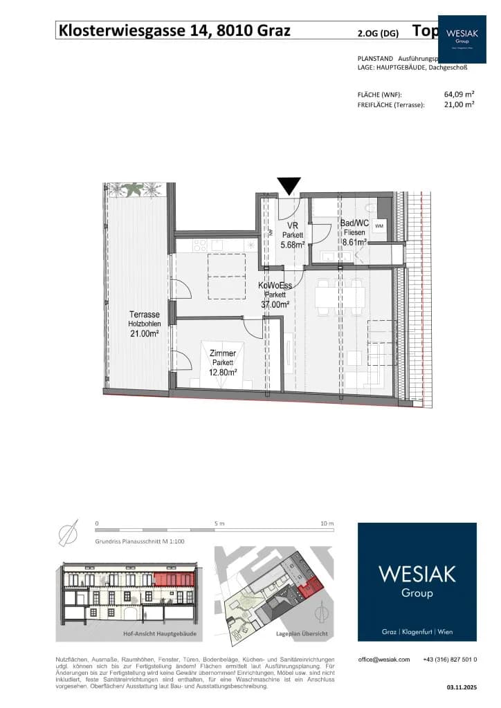 2-Zimmer-Wohnung mieten in Graz – 64 m², € 987 – Bild 9 von 9