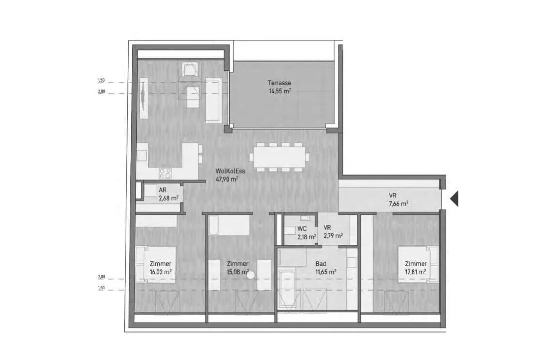 4-Zimmer-Wohnung kaufen in Graz – 123,77 m², € 904.849