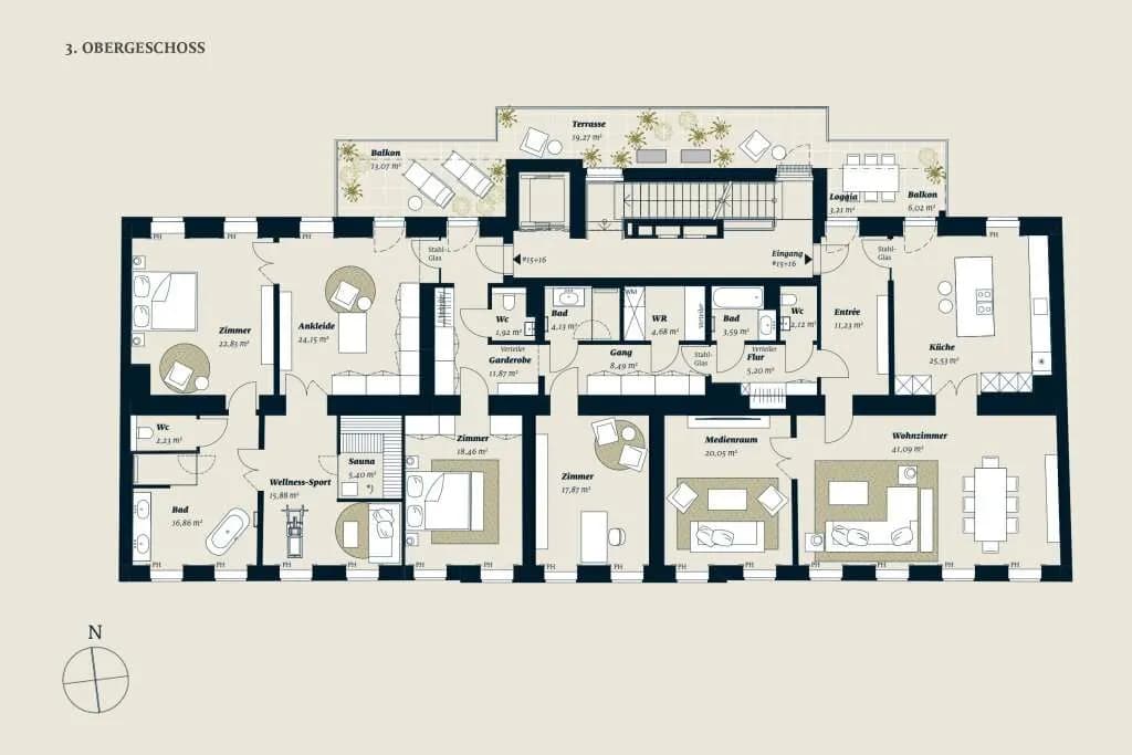 8-Zimmer-Wohnung kaufen in Wien – 263,58 m², € 2.831.200 – Bild 2 von 14