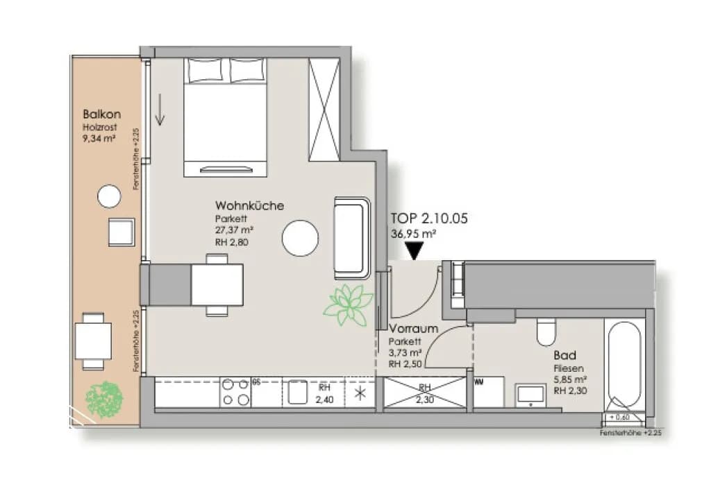 1-Zimmer-Wohnung mieten in Wien – 36,95 m², € 958 – Bild 32 von 33