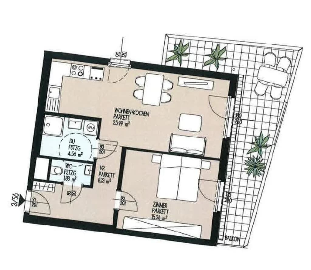 2-Zimmer-Wohnung kaufen in Wien – 55,87 m², € 398.000 – Bild 18 von 18