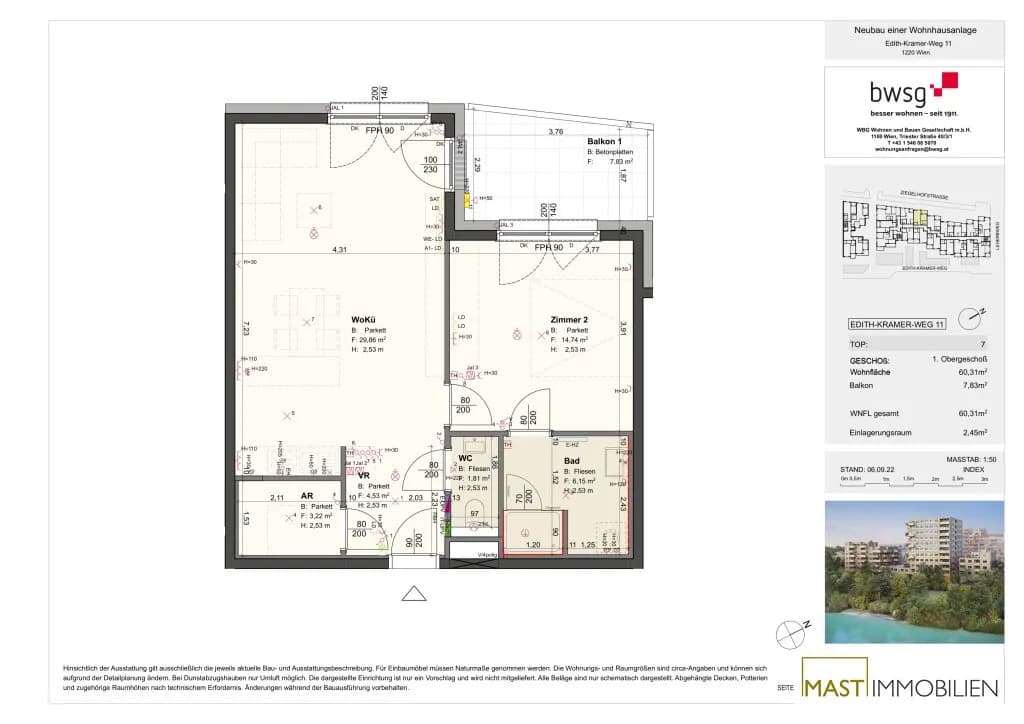 2-Zimmer-Wohnung kaufen in Wien – 60,31 m², € 299.000 – Bild 16 von 17