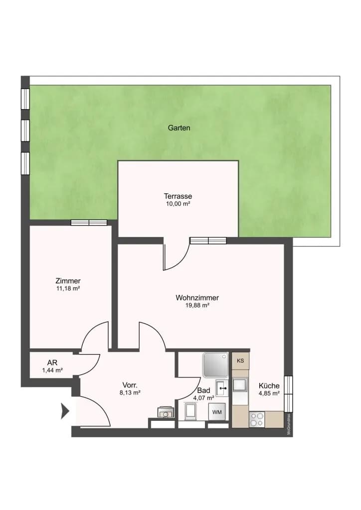 2-Zimmer-Wohnung mieten in Mödling – 49,56 m², € 950 – Bild 8 von 9