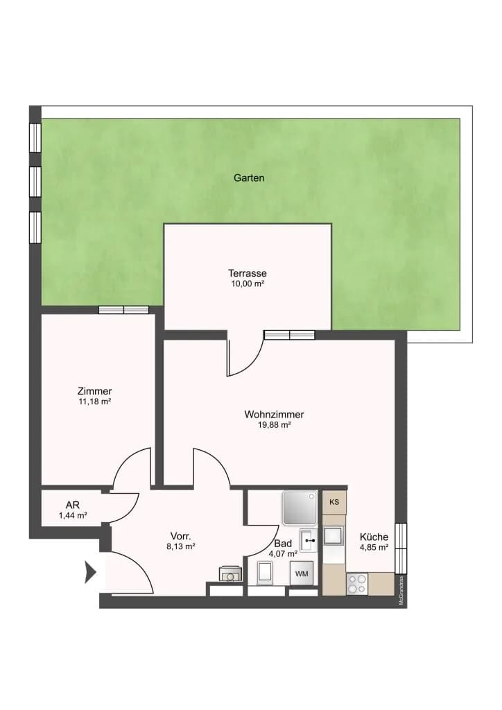2-Zimmer-Wohnung mieten in Mödling – 49,56 m², € 950 – Bild 9 von 9