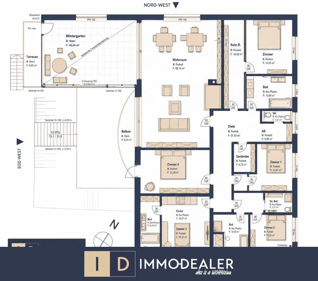 8-Zimmer-Haus kaufen in Mödling – 400 m², € 2.200.000 – Bild 23 von 24