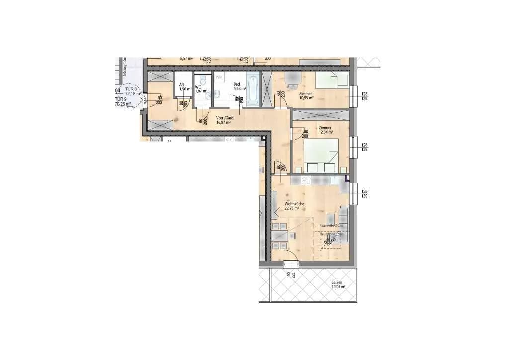 3-Zimmer-Wohnung kaufen in Wien – 72,18 m², € 445.000 – Bild 2 von 20
