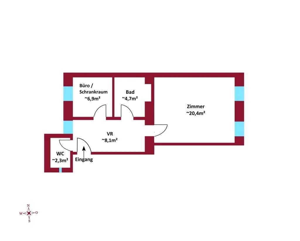1-Zimmer-Wohnung kaufen in Wien – 42,38 m², € 169.000 – Bild 3 von 3