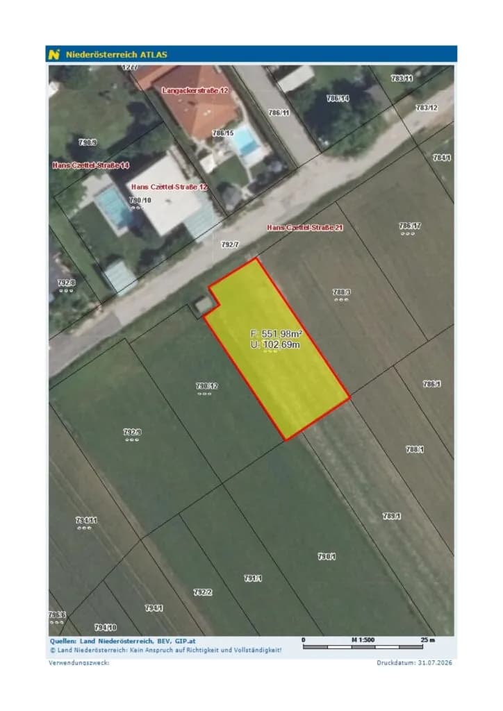 Grundstück kaufen in Wiener Neustadt Land – 551 m², € 209.000 – Bild 3 von 4