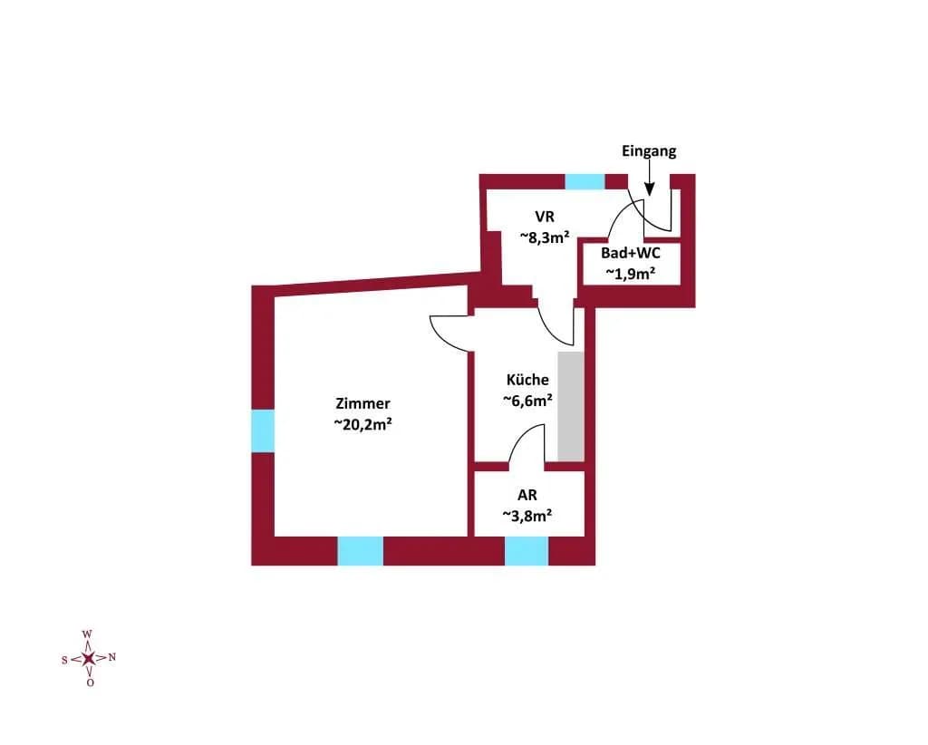 1-Zimmer-Wohnung kaufen in Wien – 39,76 m², € 149.000 – Bild 3 von 3
