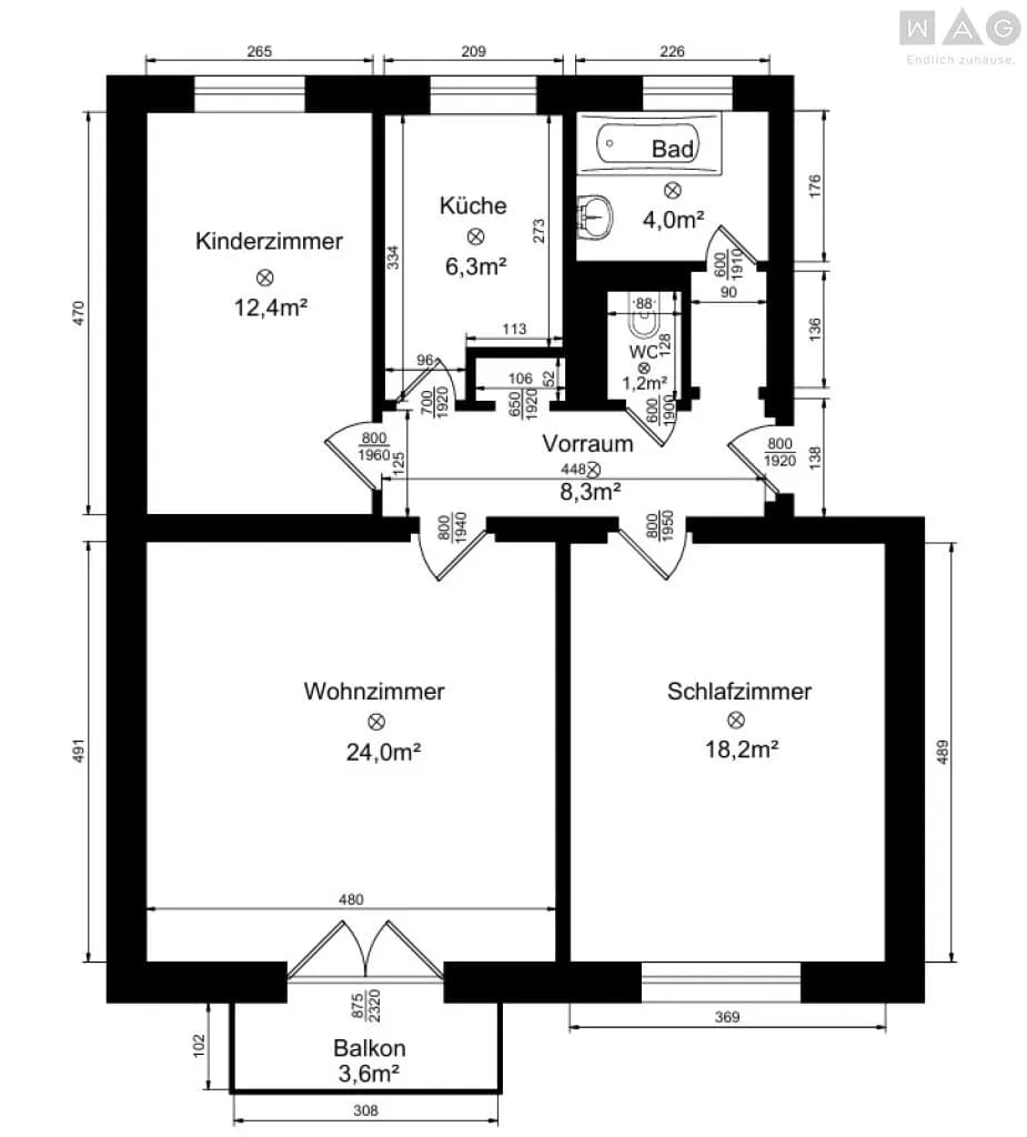 3-Zimmer-Wohnung mieten in Steyr – 78,6 m², € 803