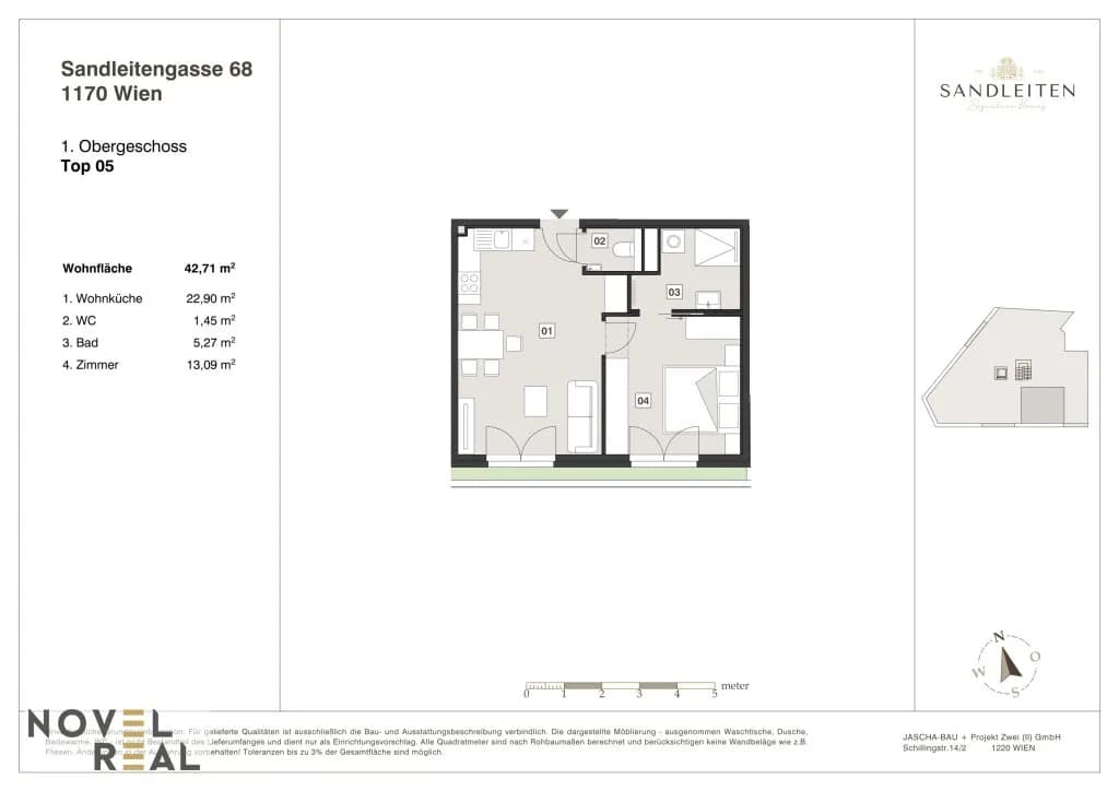 2-Zimmer-Wohnung kaufen in Wien – 42,71 m², € 349.000 – Bild 15 von 15