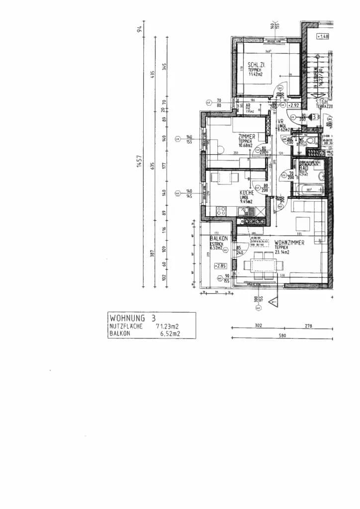 3-Zimmer-Wohnung kaufen in Sankt Pölten – 71,23 m², € 182.734 – Bild 2 von 2