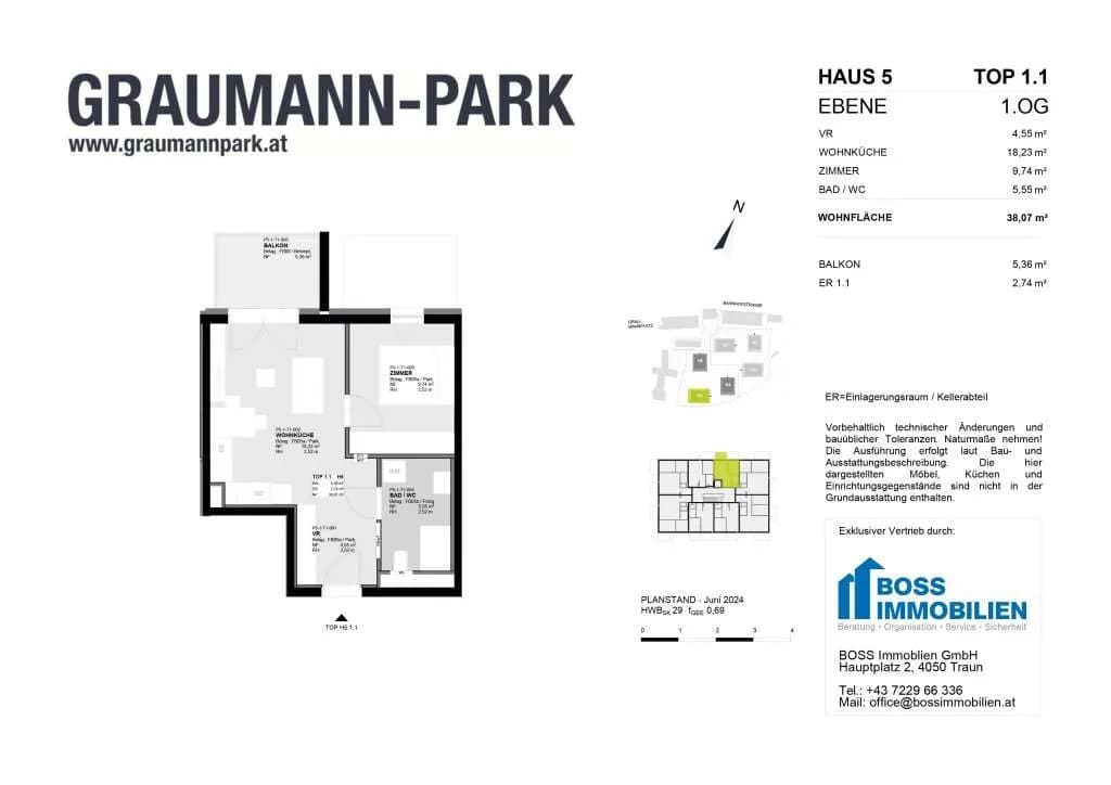 2-Zimmer-Wohnung kaufen in Linz Land – 38,07 m², € 212.600 – Bild 14 von 14