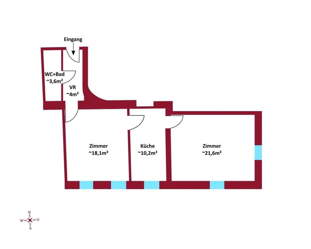 2-Zimmer-Wohnung kaufen in Wien – 57,5 m², € 219.000 – Bild 4 von 4