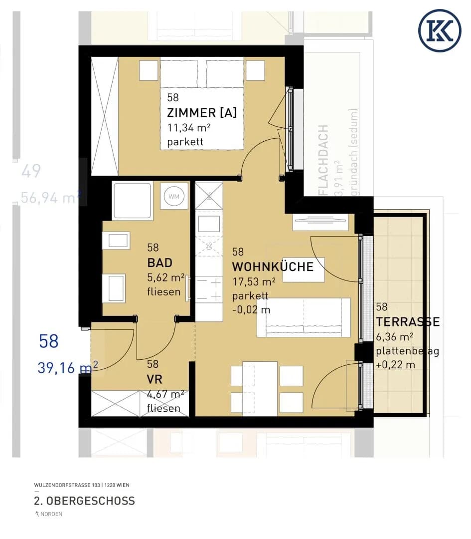 2-Zimmer-Wohnung kaufen in Wien – 39,16 m², € 250.000 – Bild 29 von 34