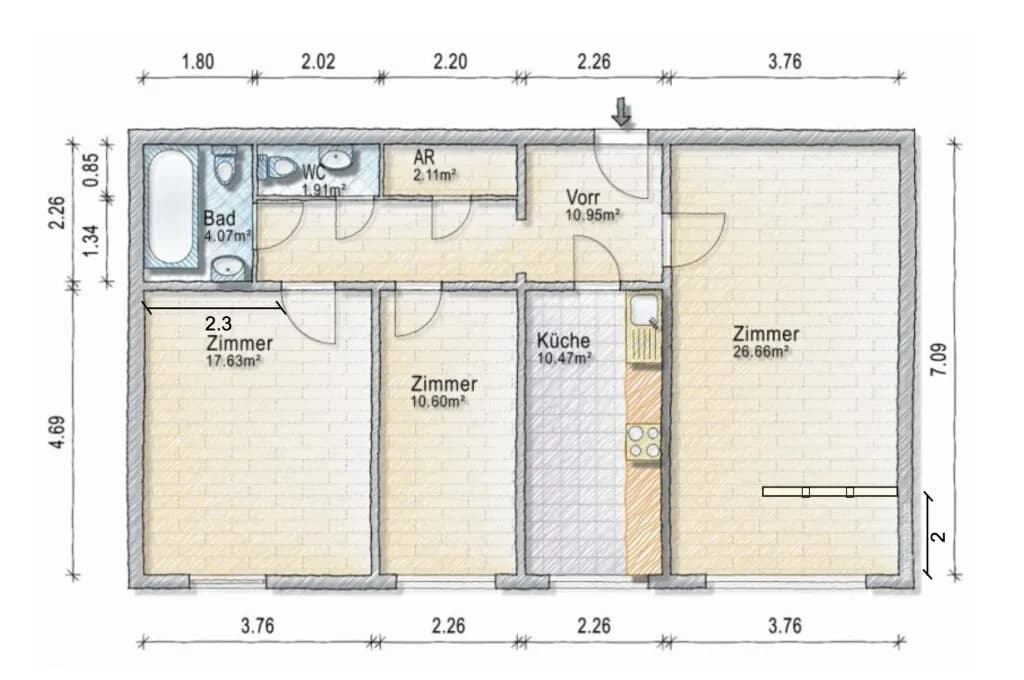 3-Zimmer-Wohnung mieten in Wien – 84 m², € 1.495 – Bild 14 von 14