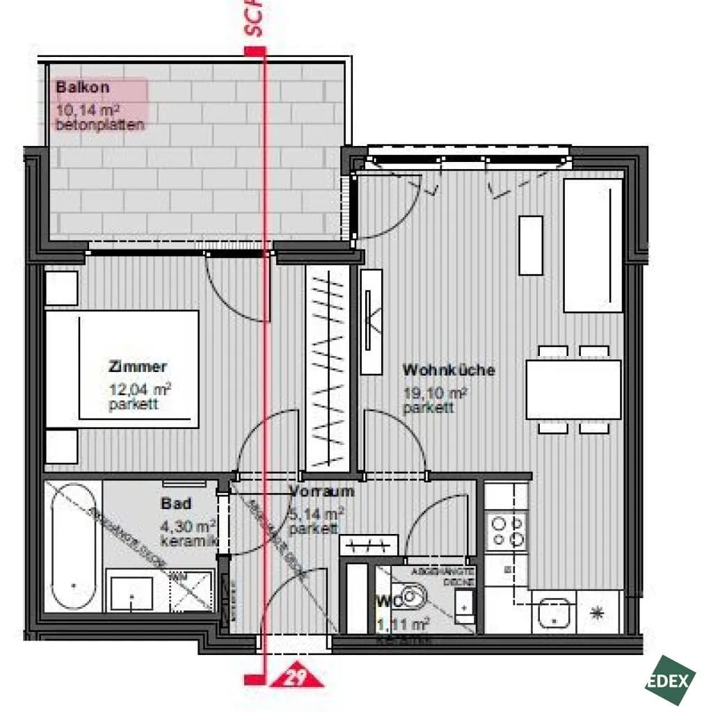 2-Zimmer-Wohnung mieten in Wien – 42 m², € 1.099 – Bild 17 von 17