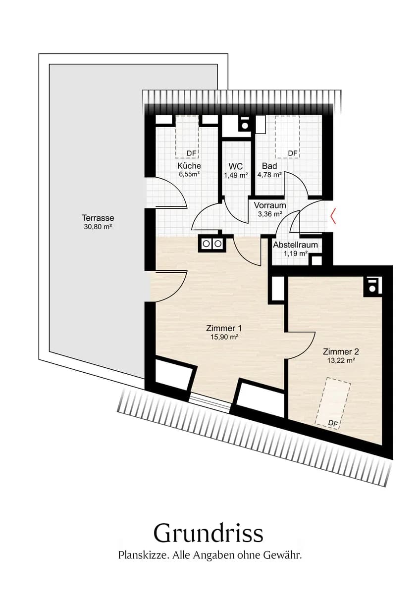 2-Zimmer-Wohnung kaufen in Baden – 46 m², € 219.000 – Bild 11 von 12