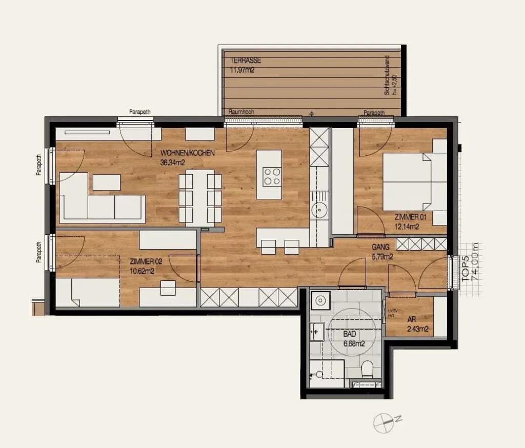 Wohnung kaufen in Innsbruck-Land – 74 m², € 584.500 – Bild 7 von 8