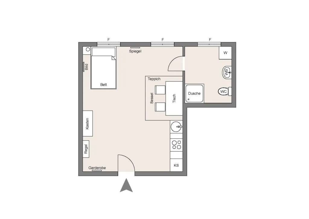 1-Zimmer-Wohnung mieten in Wien – 24 m², € 900 – Bild 6 von 6