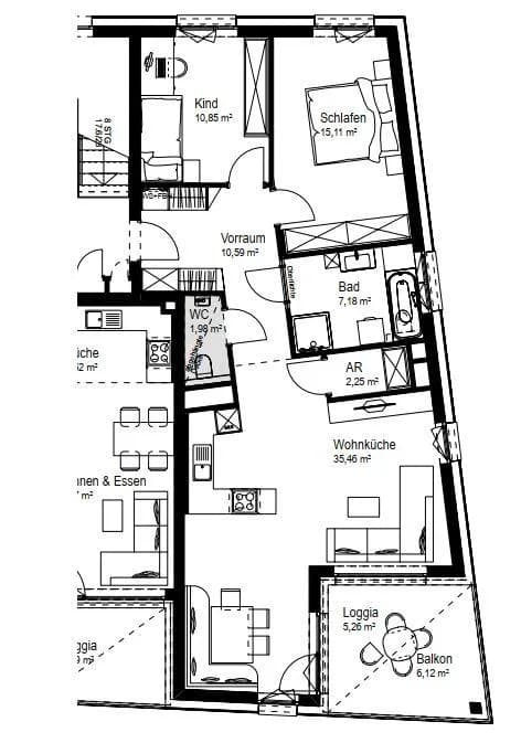 3-Zimmer-Wohnung kaufen in Wels – 83,32 m², € 386.830 – Bild 3 von 4