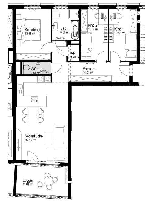 3-Zimmer-Wohnung kaufen in Wels – 91,12 m², € 399.780 – Bild 2 von 4