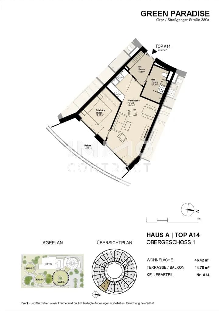 2-Zimmer-Wohnung mieten in Graz – 46,42 m², € 665 – Bild 12 von 12