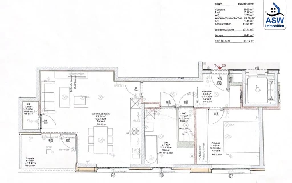 2-Zimmer-Wohnung mieten in Linz – 57,71 m², € 1.099 – Bild 17 von 17