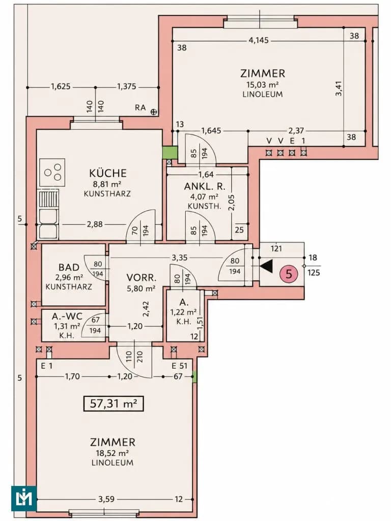 2-Zimmer-Wohnung mieten in Wien – 57 m², € 949 – Bild 8 von 8
