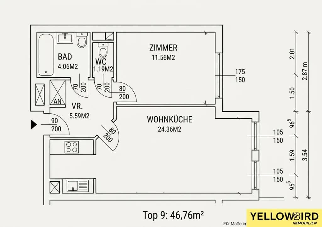 2-Zimmer-Wohnung mieten in Wien – 46,76 m², € 905 – Bild 14 von 14