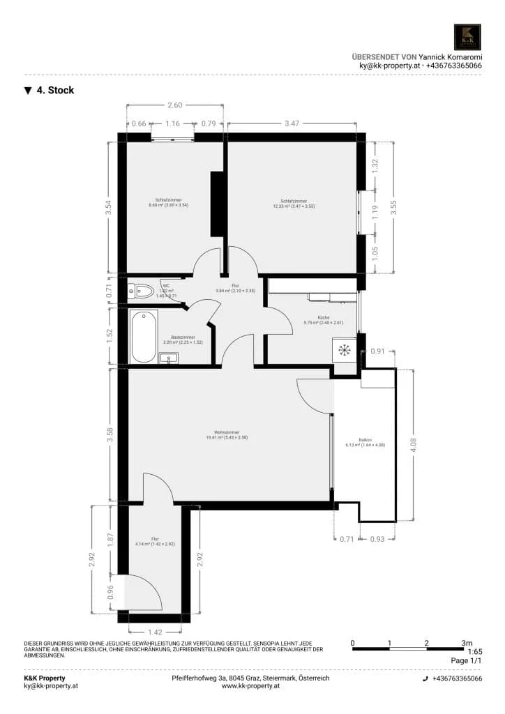 3-Zimmer-Wohnung kaufen in Salzburg Stadt – 65,6 m², € 277.000 – Bild 18 von 19