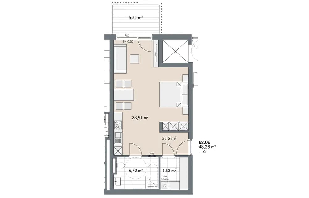 1-Zimmer-Wohnung mieten in Schwaz – 48,28 m², € 1.103 – Bild 5 von 5