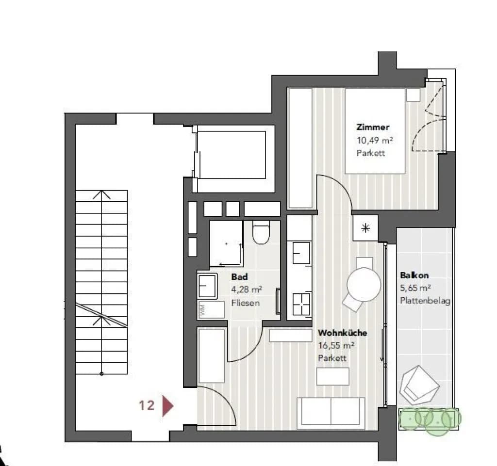 1-Zimmer-Wohnung kaufen in Wien – 31,32 m², € 300.082 – Bild 6 von 6