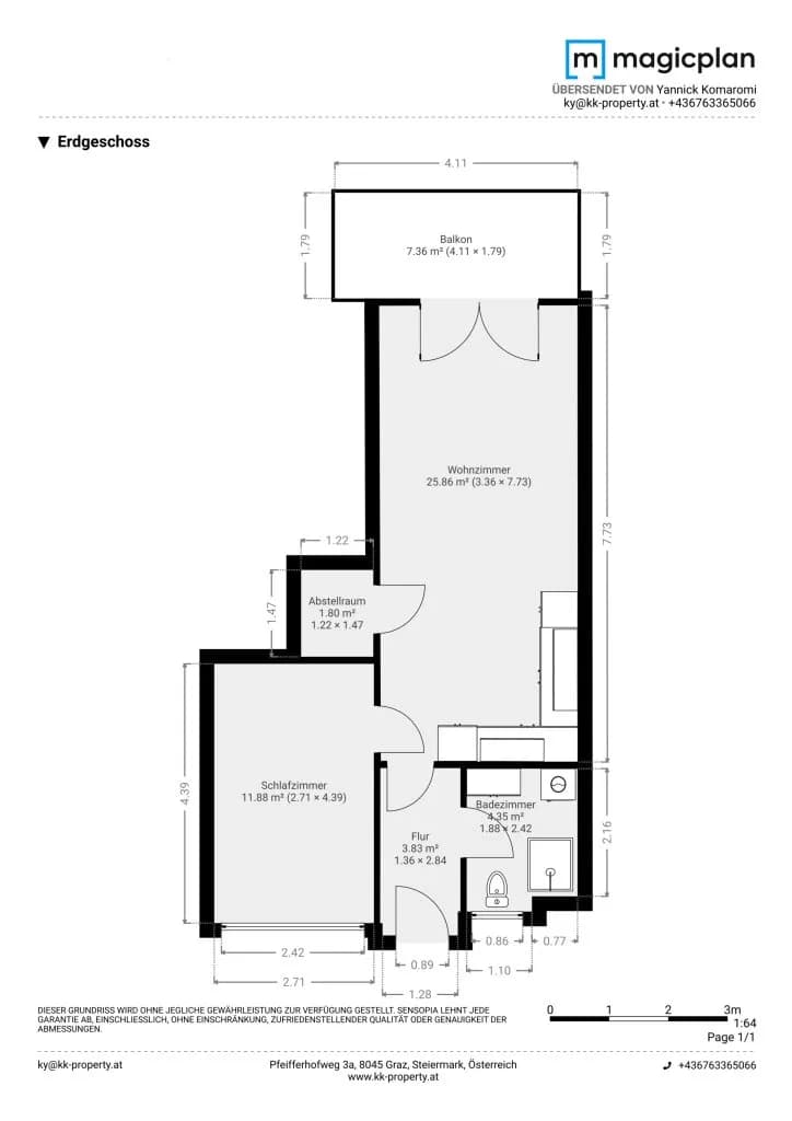 2-Zimmer-Wohnung kaufen in Graz – 49,4 m², € 190.000 – Bild 9 von 10