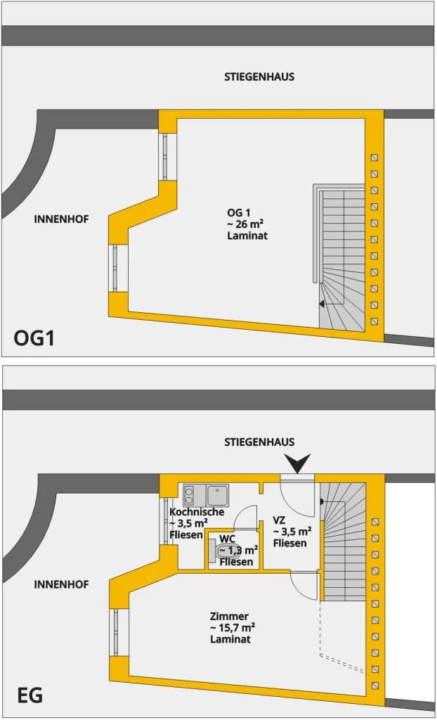 2-Zimmer-Gewerbeimmobilie mieten in Wien – 51 m², € 648 – Bild 13 von 13